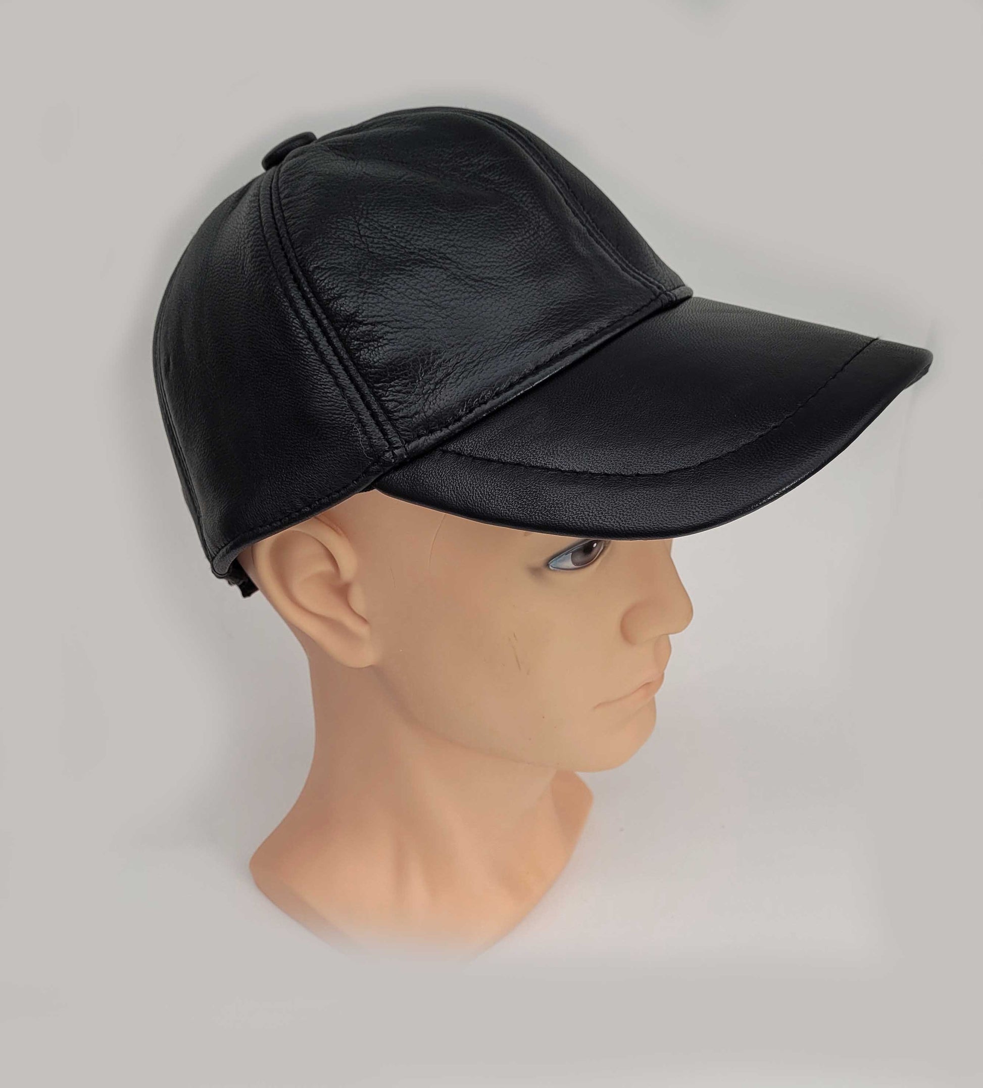 BY ORDER Real Leather Baseball Cap, Leather Hat, Baseball Hat, Adjustable Baseball Cap Men Baseball Hat, Genuine Leather, Waterproof, brim