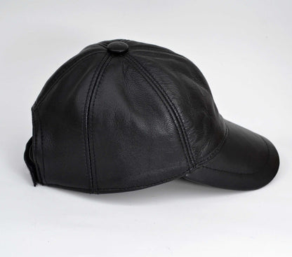 BY ORDER Real Leather Baseball Cap, Leather Hat, Baseball Hat, Adjustable Baseball Cap Men Baseball Hat, Genuine Leather, Waterproof, brim
