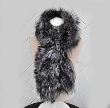Women's real fox fur scarf and fur neck warmer – view 4