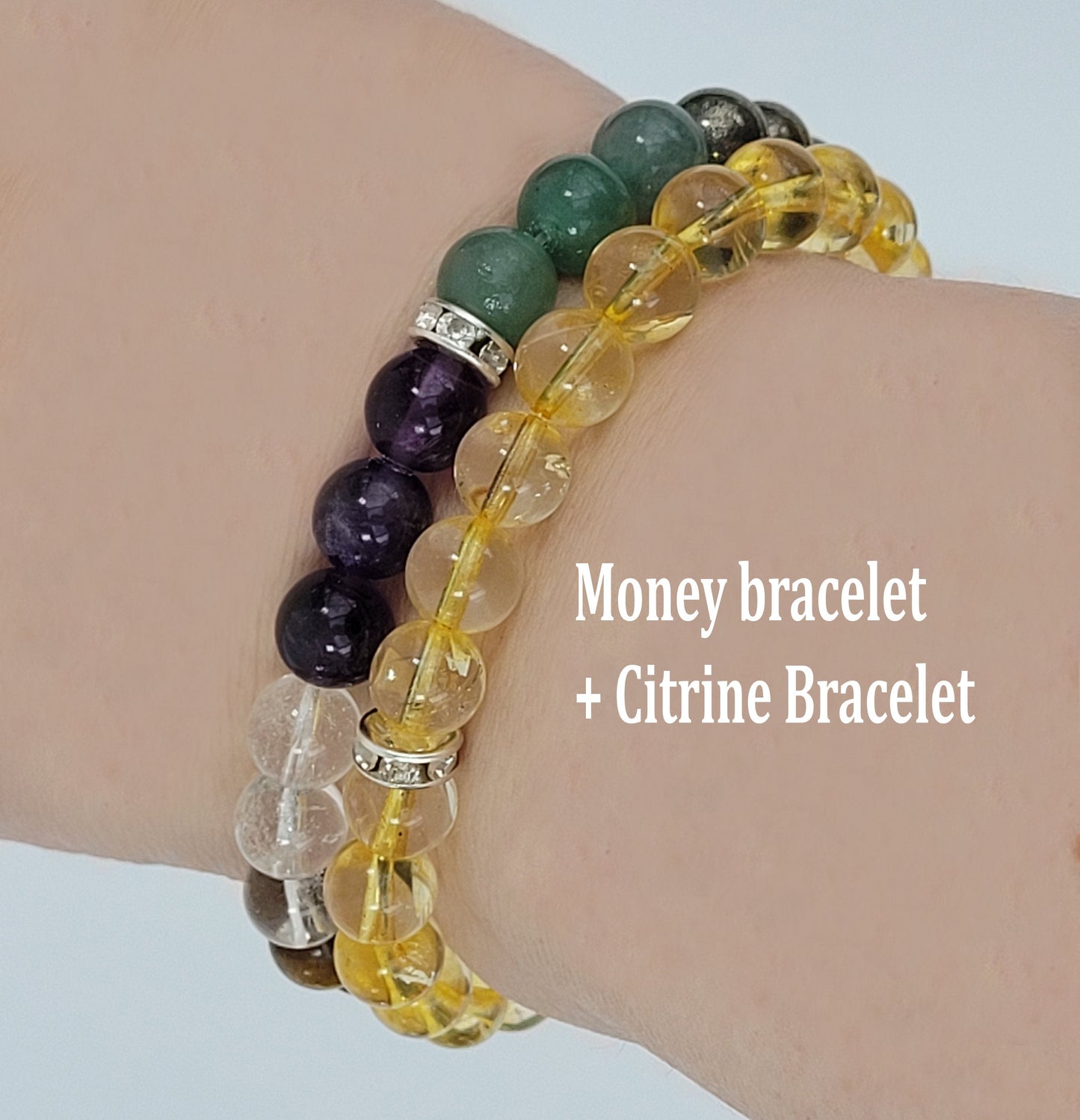 MONEY BRACELET + CITRINE BRACELET =  Citrine is well known like "Merchants Stones" will increase your luck and prosperity in the business