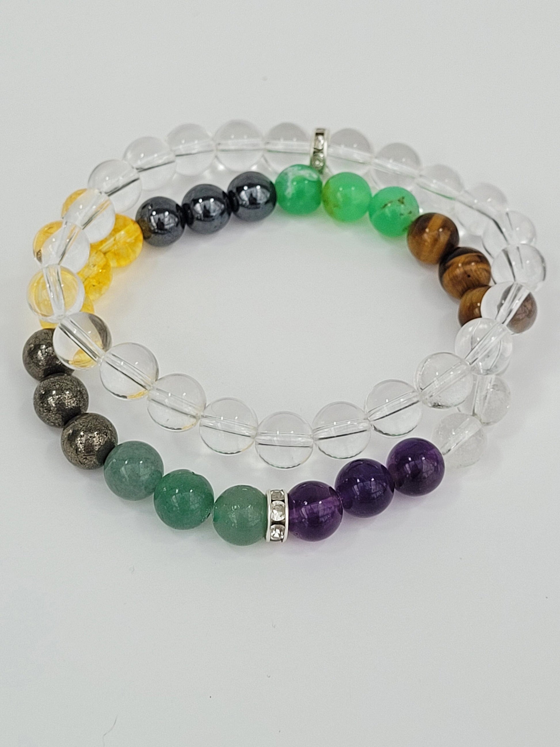Beaded Bracelet, Clear Quartz Bracelet, White Stone 8 mm Beads Bracelet, 100% Natural Clear Quartz Stone, Round Bangle Bracelet, Healing