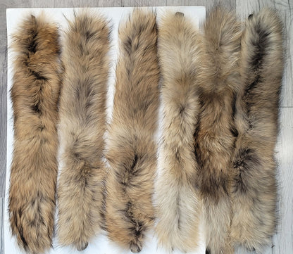 Natural Finnish raccoon fur hood trim cut from genuine Finnish raccoon pelt – size XXL – view 2