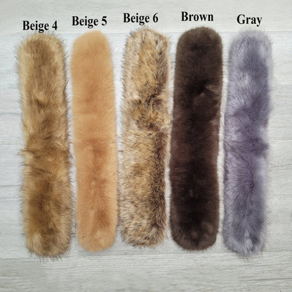 XL Faux Fox Fur Replacement Trim – Natural Colors – 60–80 cm – product photo 5