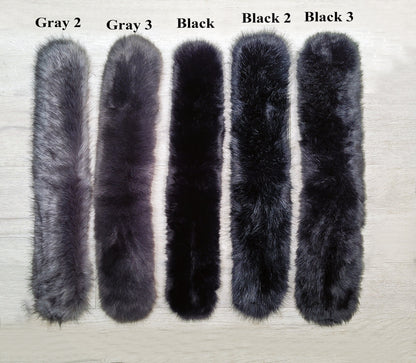 XL Silky Faux Fox Fur Hood Trim – Natural Colors – 60–80 cm – product photo 6