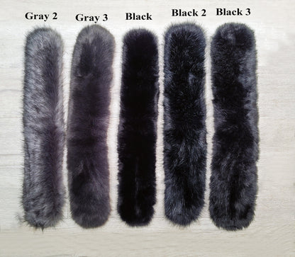 XL Faux Fox Fur Replacement Trim – Natural Colors – 60–80 cm – product photo 6