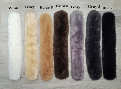 XL Faux Fox Fur Replacement Trim – Natural Colors – 60–80 cm – product photo 3