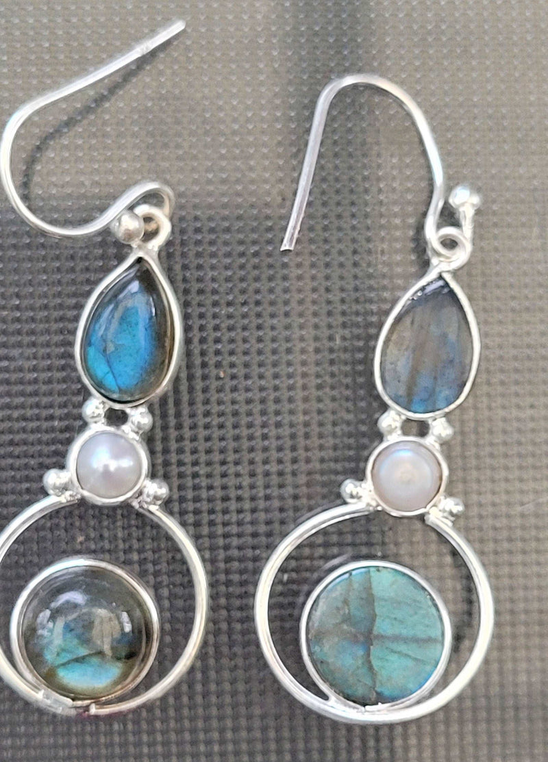 Blue Fire Labradorite Earrings, Blue Fire Earring, 925 Sterling Silver Earrings, Oval Earring, Women Earrings, Gemstone Earring, Blue Stone