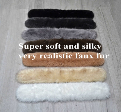 BY ORDER Extra Large Faux Fur Vegan Trim Hood 70 cm, Large Faux Fur Collar Trim, Faux Fox Fur, Fur Ruff, Faux Fur Hood, Fur Jacket, Real Fox