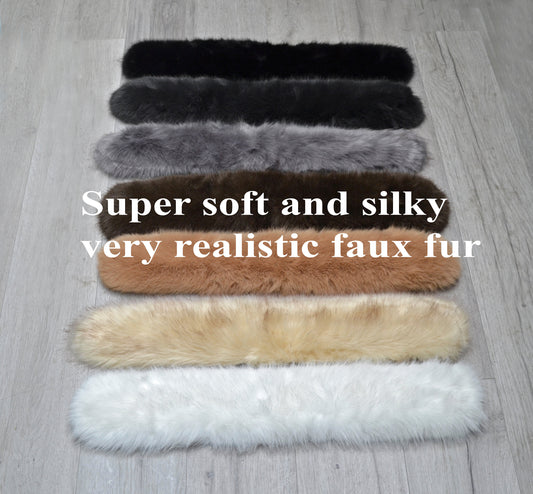 XL Faux Fox Fur Replacement Trim – Natural Colors – 60–80 cm – product photo 1