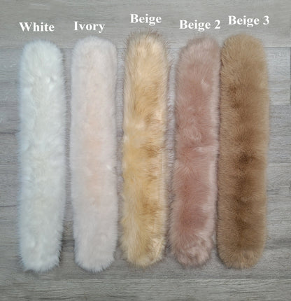 XL Faux Fox Fur Replacement Trim – Natural Colors – 60–80 cm – product photo 4