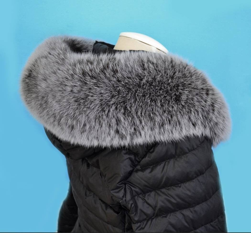 BY ORDER, 14-16 cm WIDTH Double Large Finnish Fox Fur Trim Hood, Fur collar trim, Fox Fur Collar, Fur Scarf, Fur Ruff, Fox Fur Hood, Fox Fur