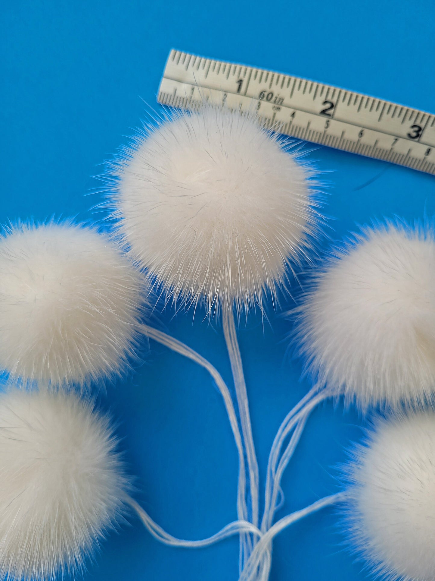 BY ORDER 5pc - 2" (50mm) Large Mink Fur Pom Poms Genuine Fur Ball Charm Pendant for Keychain Necklace Earring Pompom Pom Ring Fur Pompom