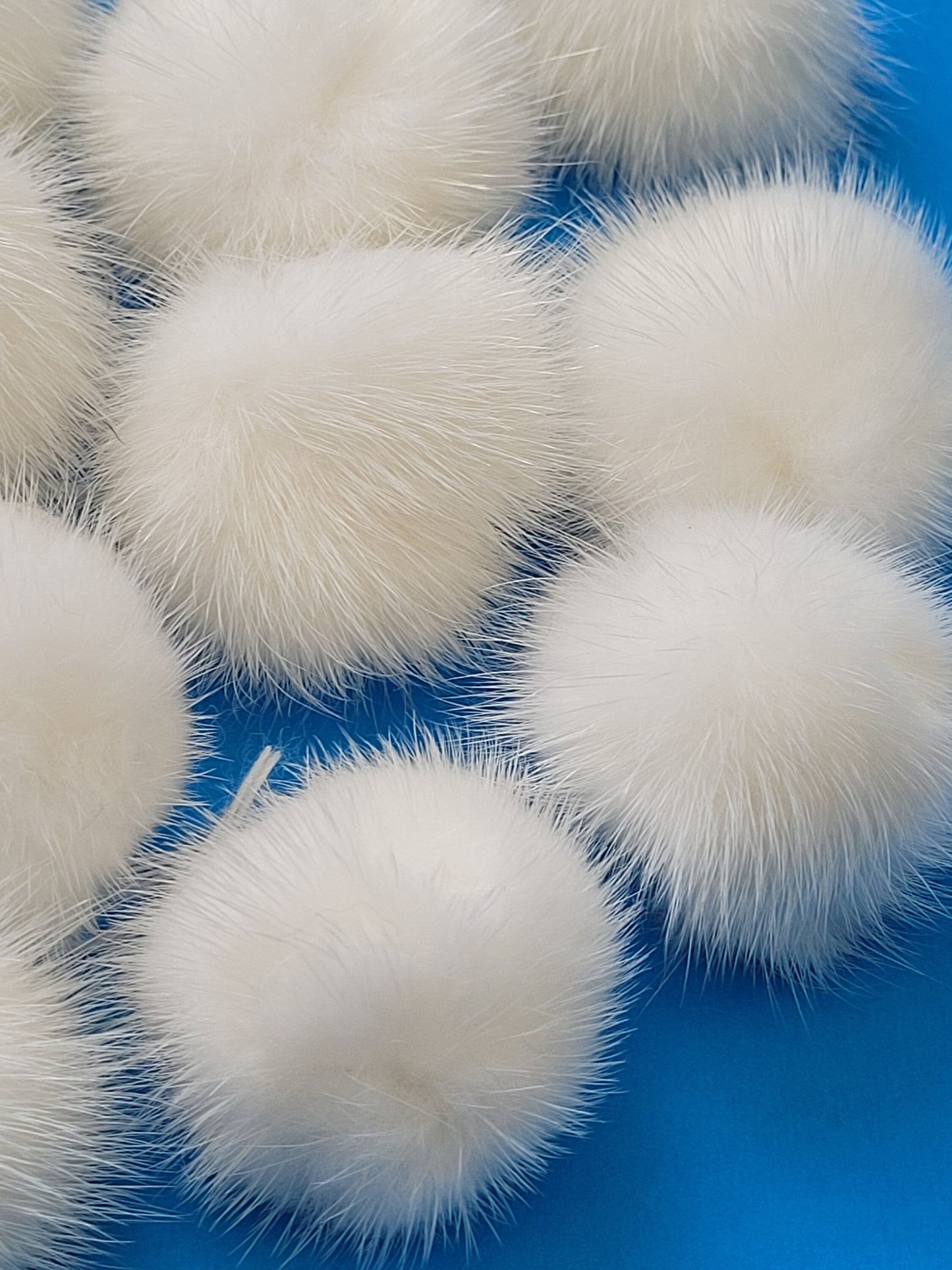 BY ORDER 5pc - 2" (50mm) Large Mink Fur Pom Poms Genuine Fur Ball Charm Pendant for Keychain Necklace Earring Pompom Pom Ring Fur Pompom
