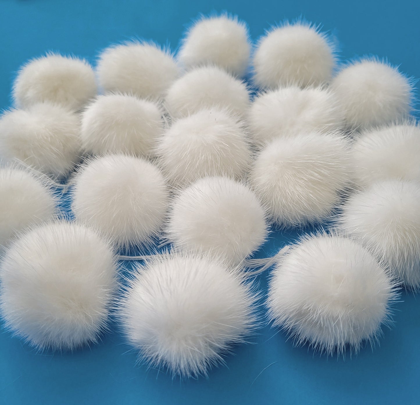 BY ORDER 5pc - 2" (50mm) Large Mink Fur Pom Poms Genuine Fur Ball Charm Pendant for Keychain Necklace Earring Pompom Pom Ring Fur Pompom