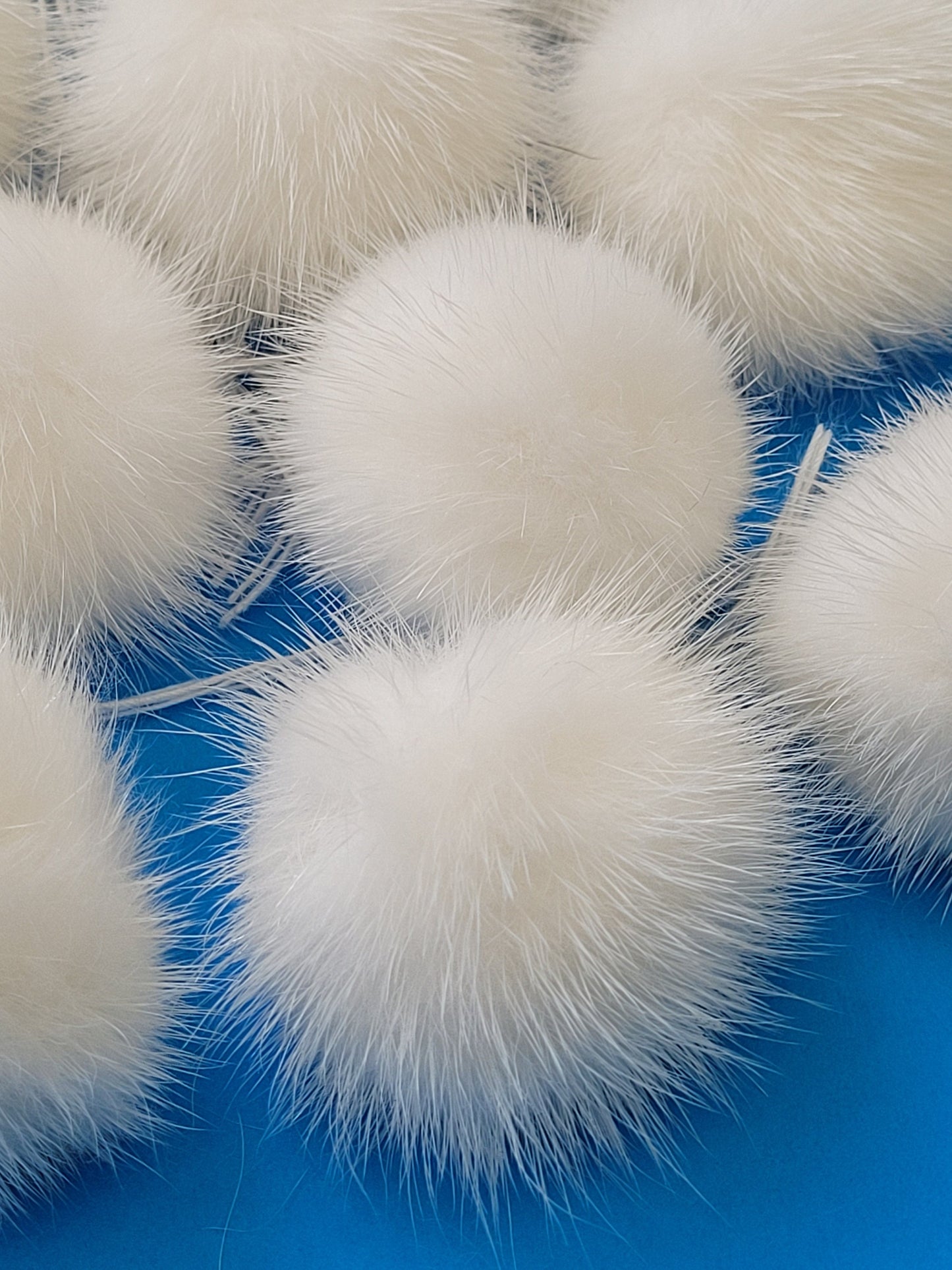 BY ORDER 5pc - 2" (50mm) Large Mink Fur Pom Poms Genuine Fur Ball Charm Pendant for Keychain Necklace Earring Pompom Pom Ring Fur Pompom