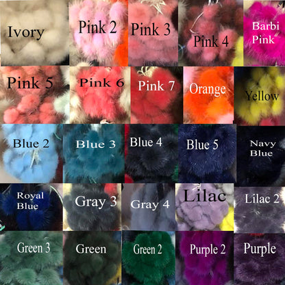 Multiple Colors Mini Fur Pom Poms – genuine mink fur – image 3