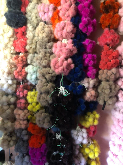 Multiple Colors Mini Fur Pom Poms – genuine mink fur – image 6
