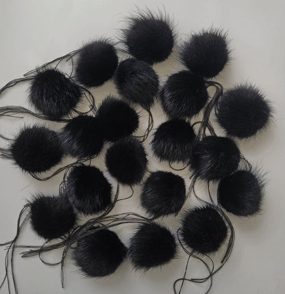 Multiple Colors Mini Fur Pom Poms – genuine mink fur – image 4