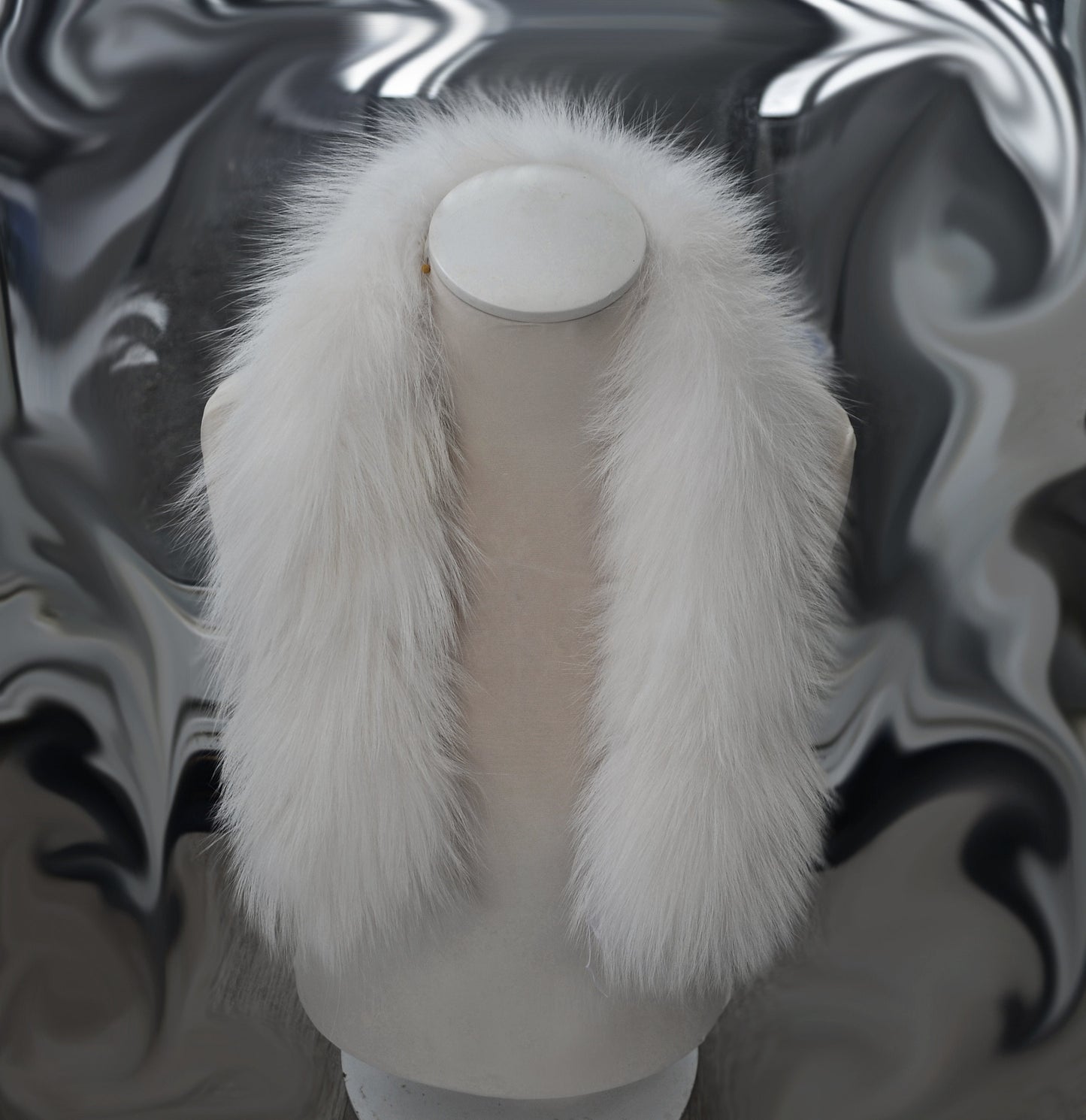 BY ORDER From Pieces! XL Large Full Finnish Real Fox Fur Collar, Fur Trim for Hoodie, Fox Fur Collar, Fur Scarf, Fur Ruff,  White Fox