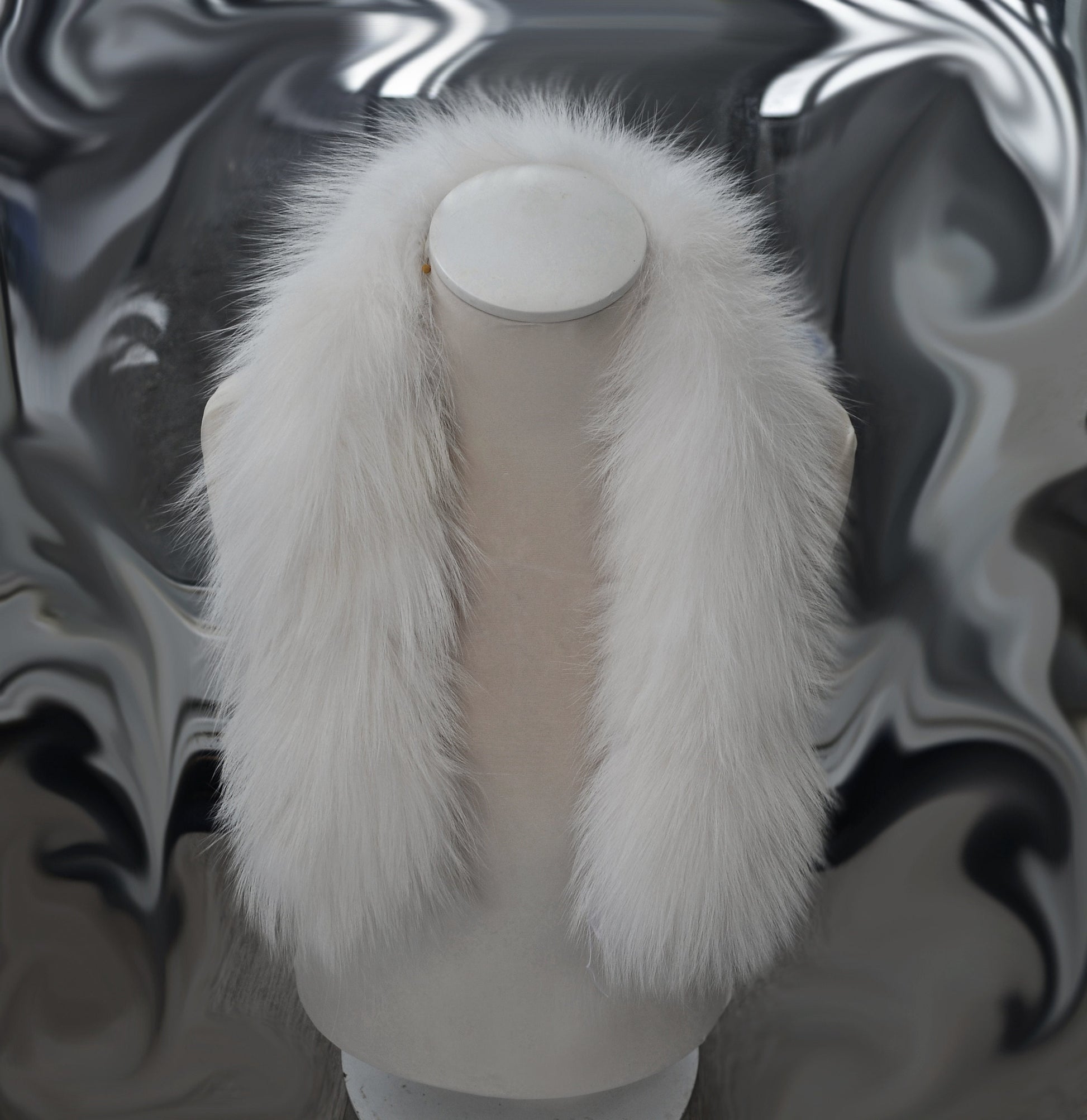BY ORDER From Pieces! XL Large Full Finnish Real Fox Fur Collar, Fur Trim for Hoodie, Fox Fur Collar, Fur Scarf, Fur Ruff, White Fox