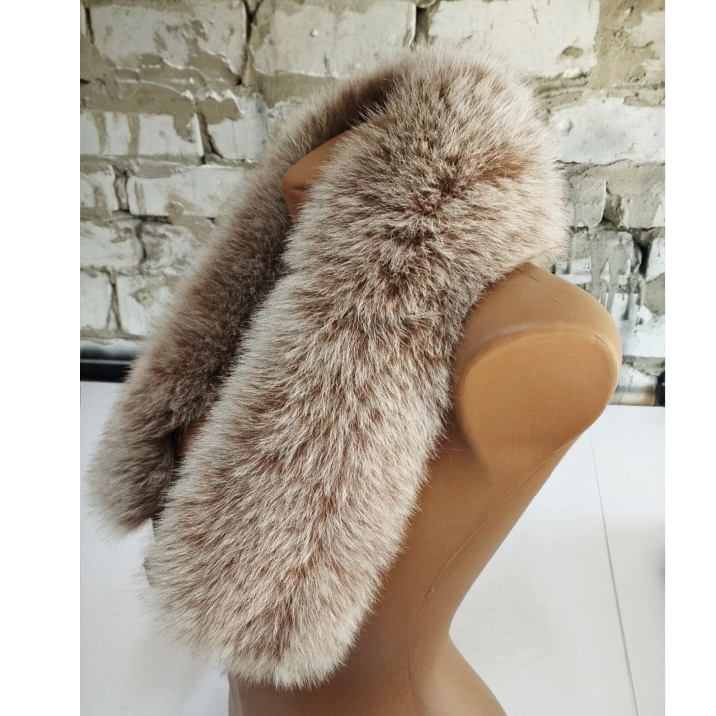 BY ORDER (not Tail) XL Extra Large Real Fox Fur Trim Hood, Fur collar trim, Fox Fur Collar, Fur Scarf, Fur Ruff, Fox Fur Hood Like Bluefrost