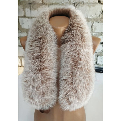 Beige Fox Fur Hood Trim – genuine Arctic fox pelt – image 8