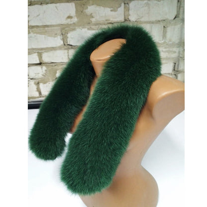 Green Fox Fur Hood Trim – genuine Arctic fox pelt – image 2