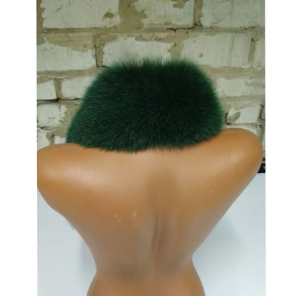 Green Fox Fur Hood Trim – genuine Arctic fox pelt – image 3