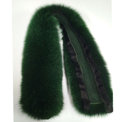 Green Fox Fur Hood Trim – genuine Arctic fox pelt – image 4