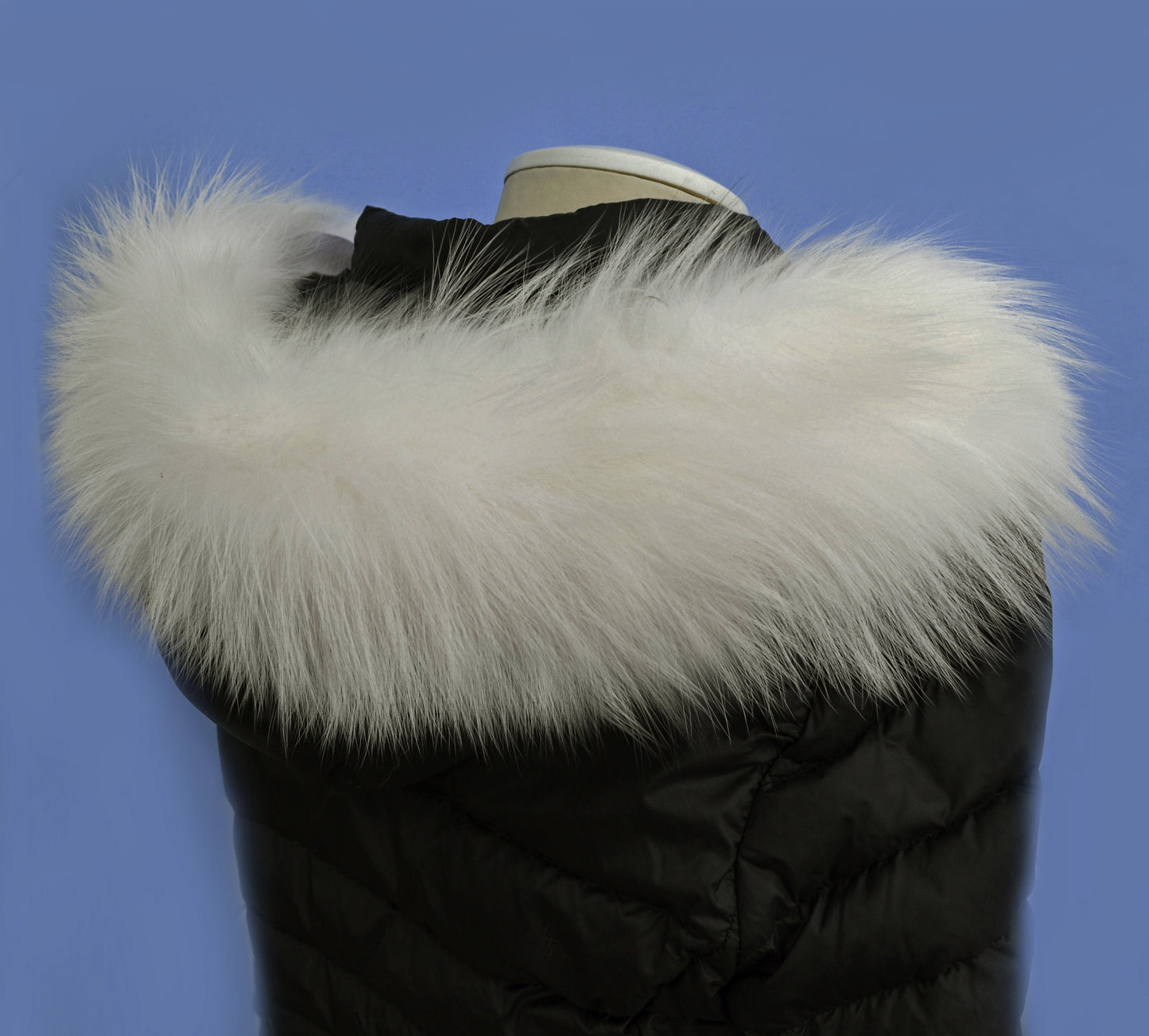 READY to SHIP From Pieces! XL Large Full Finnish Real Fox Fur Collar, Fur Trim for Hoodie, Fox Fur Collar, Fur Scarf, Fur Ruff, Ivory Fox
