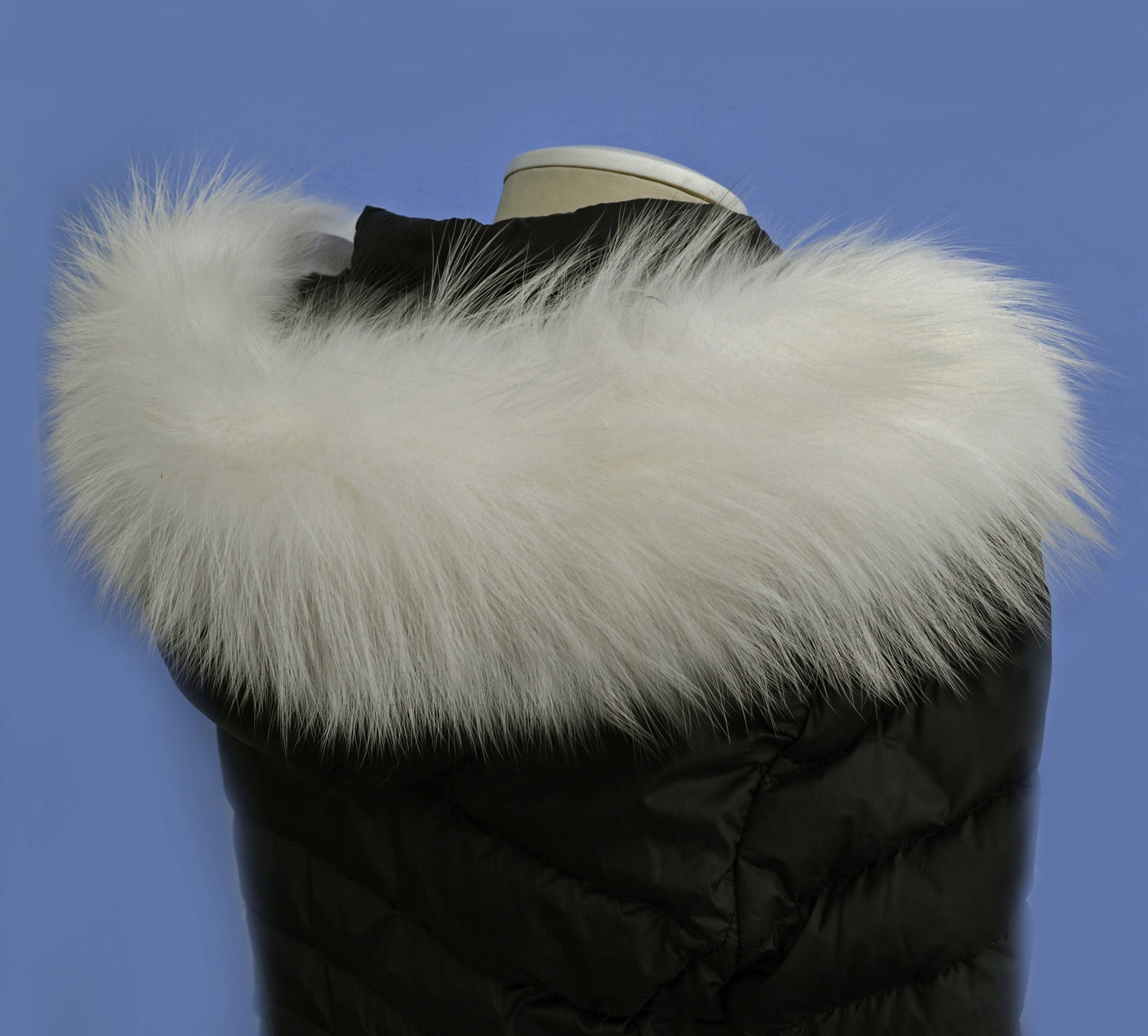 READY to SHIP From Pieces! XL Large Full Finnish Real Fox Fur Collar, Fur Trim for Hoodie, Fox Fur Collar, Fur Scarf, Fur Ruff, Ivory Fox