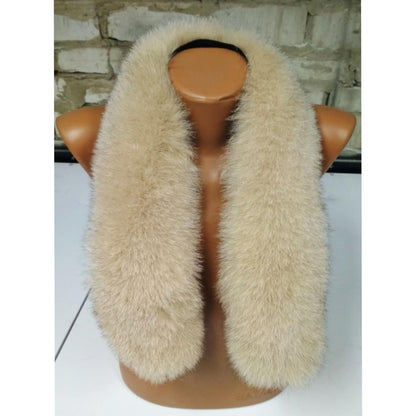 Beige Real Fur Hood Trim – genuine Arctic fox pelt – image 9