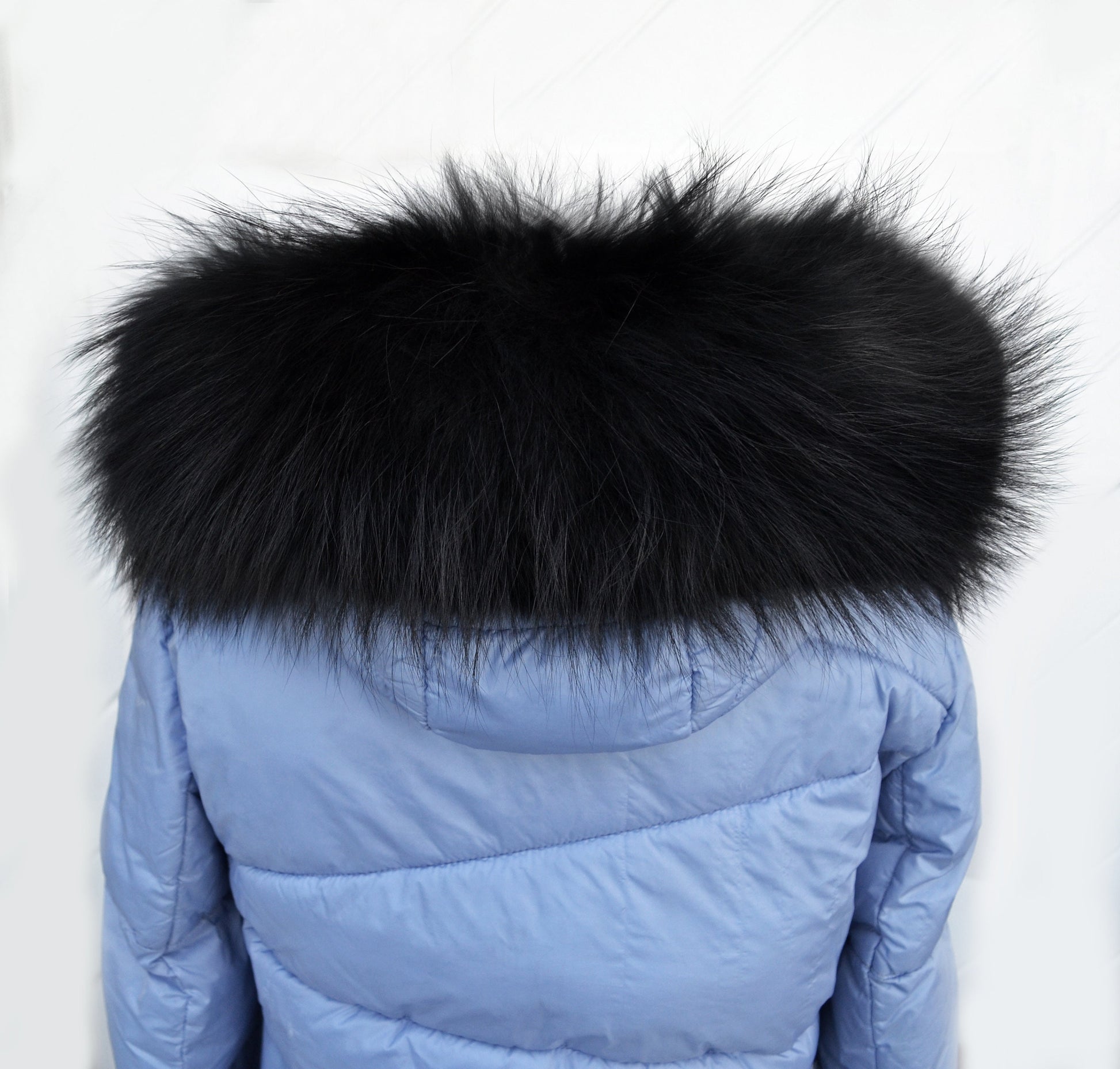 BY ORDER Large 100% Real Raccoon Fur Collar from Skin, Fur Trim for Hoodie, Raccoon Fur Collar, Fur Scarf, Fur Ruff, Hood, Buttons included