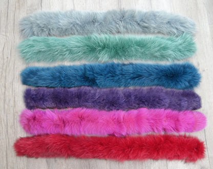 Purple Fox Fur Scarf – genuine Arctic fox fur pieces – image 1