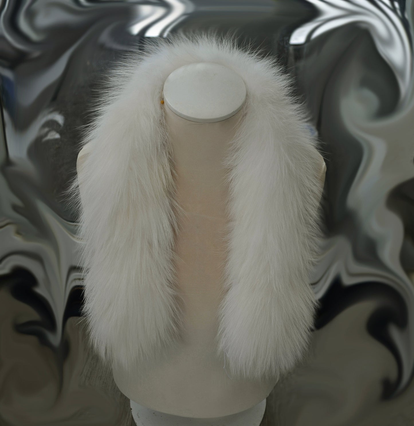 READY to SHIP From Pieces! XL Large Full Finnish Real Fox Fur Collar, Fur Trim for Hoodie, Fox Fur Collar, Fur Scarf, Fur Ruff, Ivory Fox