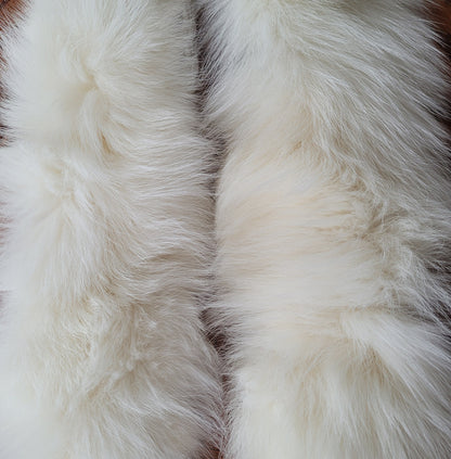 Ivory White Fur Trim for Coat – genuine Arctic fox fur pieces – image 7