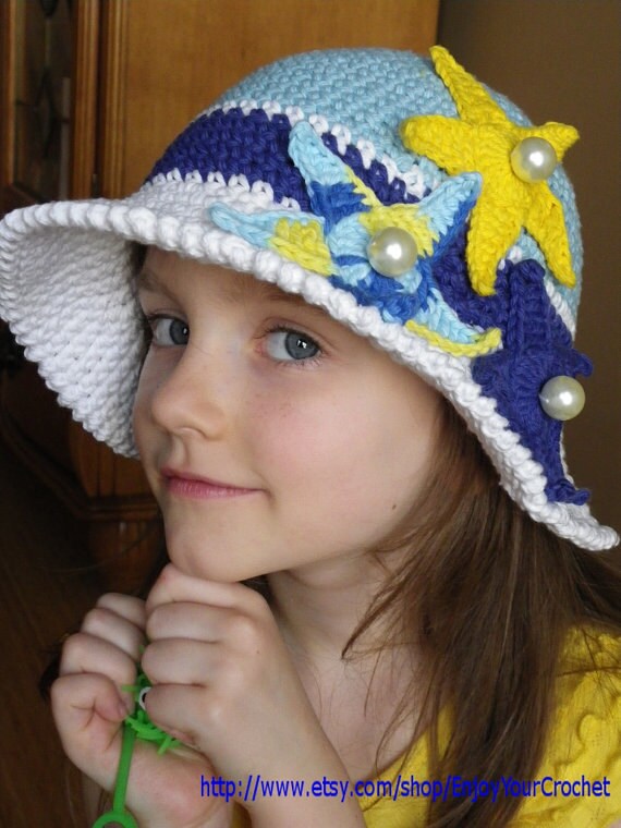 Crochet Starfish Sun Hat Pattern: Baby, Child, Teen (PDF Pattern)