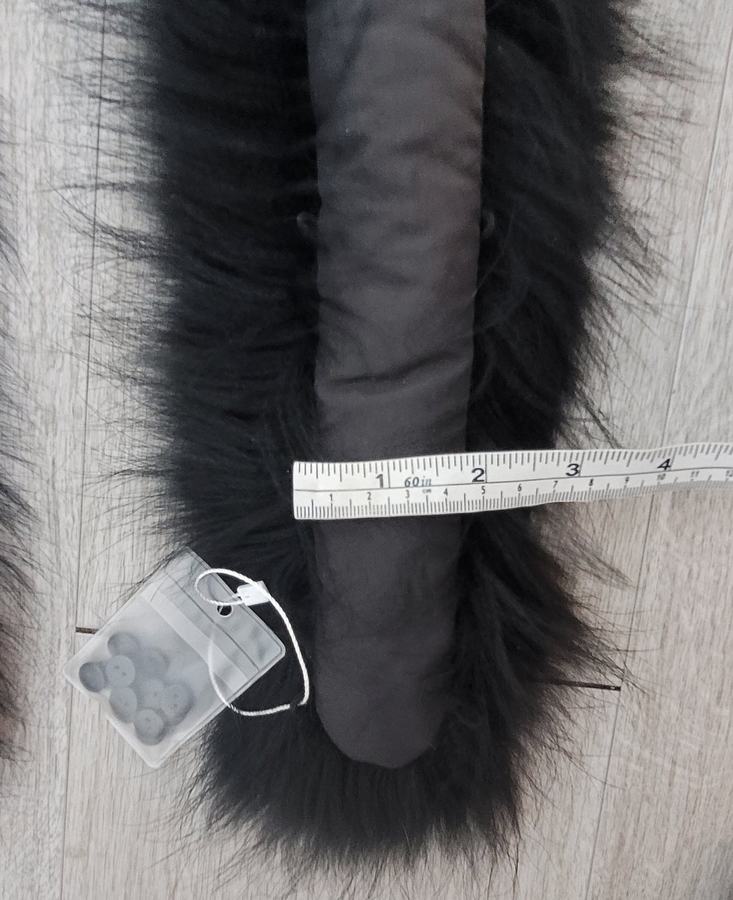 BY ORDER XL Large Blue Real Raccoon Fur Collar, Fur Trim for Hoodie, Raccoon Fur Collar, Fur Scarf, Fur Ruff, Hood , Buttons included