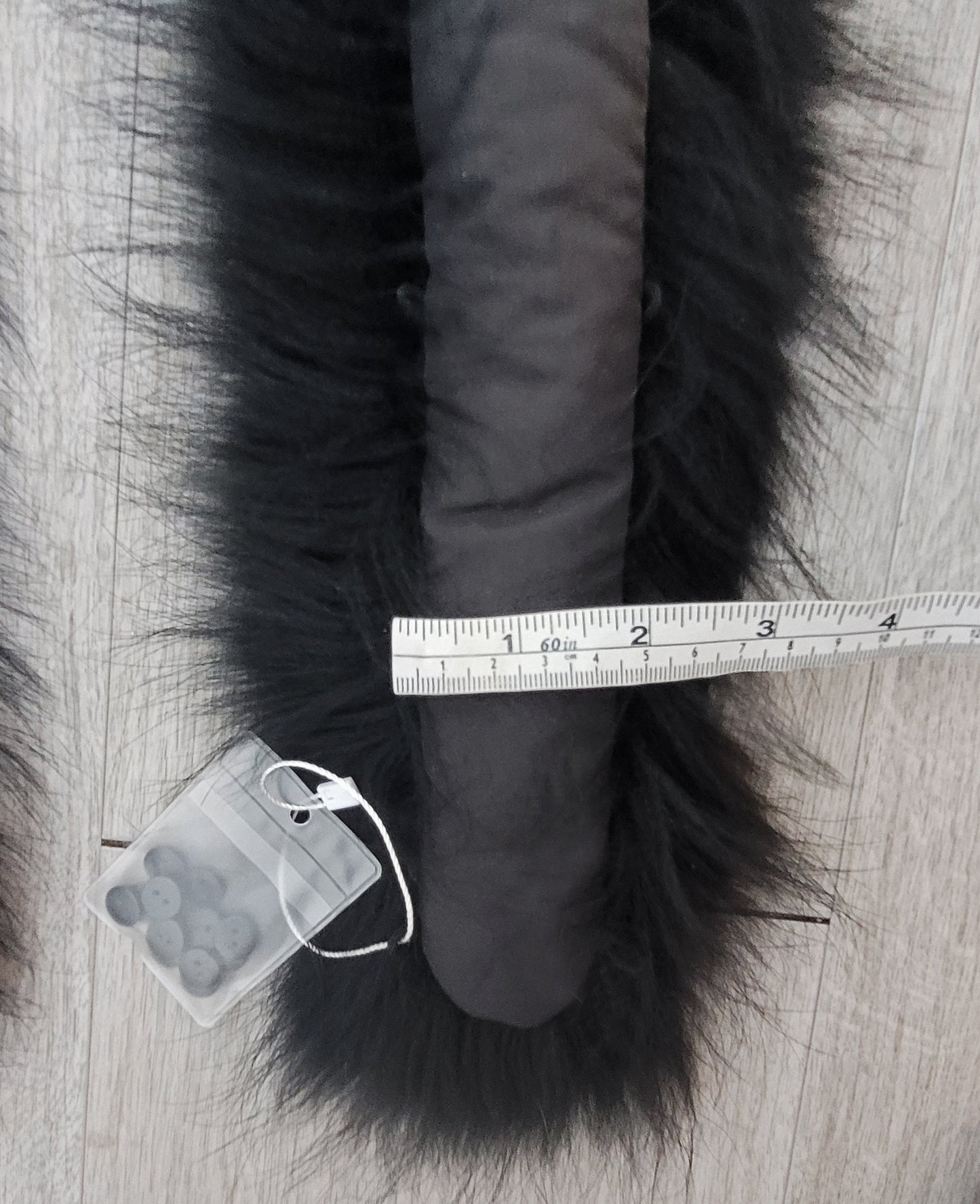 READY to SHIP XL Large Blue Real Raccoon Fur Collar, Fur Trim for Hoodie, Raccoon Fur Collar, Fur Scarf, Fur Ruff, Hood , Buttons included