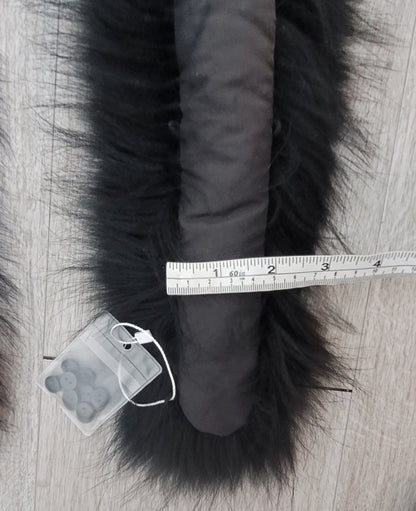 Blue real raccoon fur collar for coat and hood – view 8