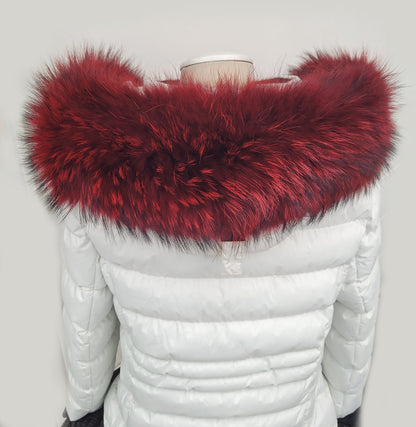 Red Raccoon Fur Collar – genuine Finnish raccoon pelt – image 3