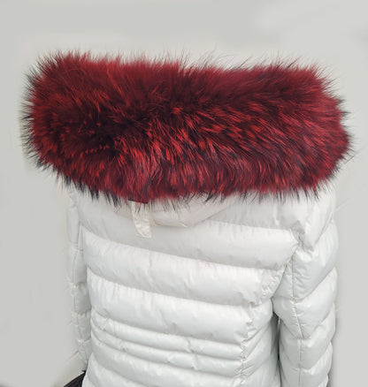 Red Raccoon Fur Collar – genuine Finnish raccoon pelt – image 4