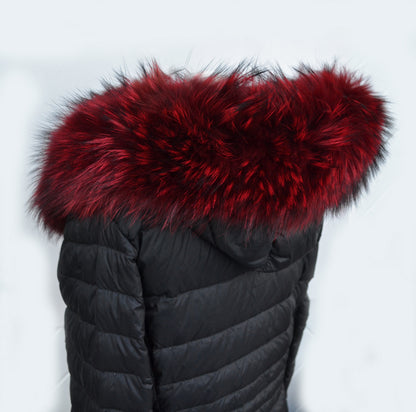 Red Raccoon Fur Collar – genuine Finnish raccoon pelt – image 6