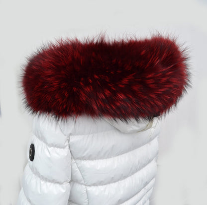Red Raccoon Fur Collar – genuine Finnish raccoon pelt – image 5