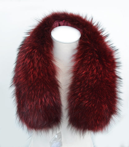 Red Raccoon Fur Collar – genuine Finnish raccoon pelt – image 8