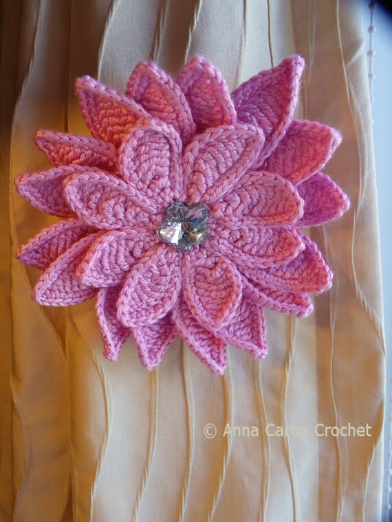Crochet Aster Flower Pattern: 3D Floral Applique (PDF Pattern)