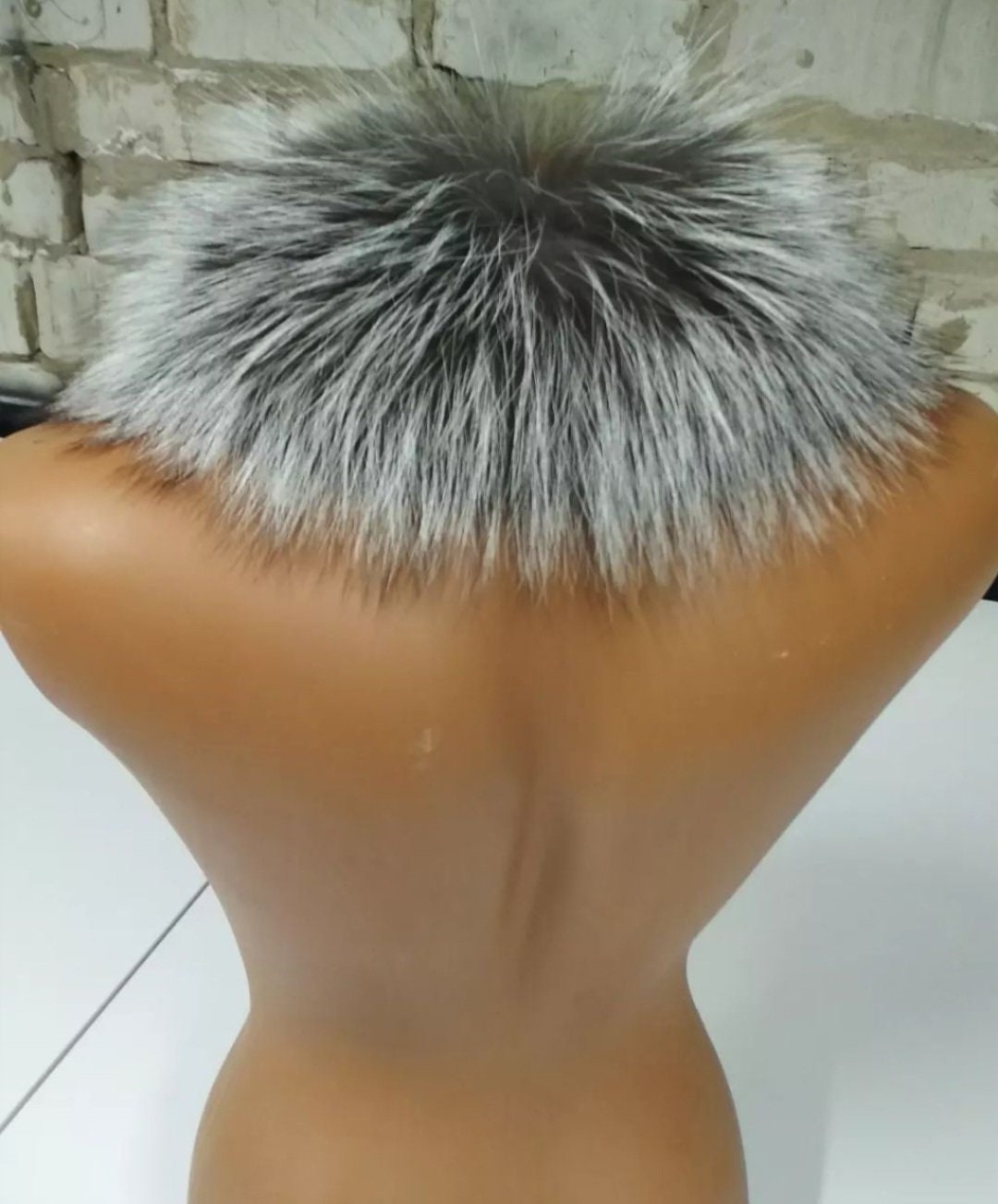 BY ORDER (not Tail) XL Extra Large Real Silver Fox Fur Trim Hood, Fur collar trim, Fox Fur Collar, Fur Scarf, Fur Ruff, Fox Fur Hood, Jacket