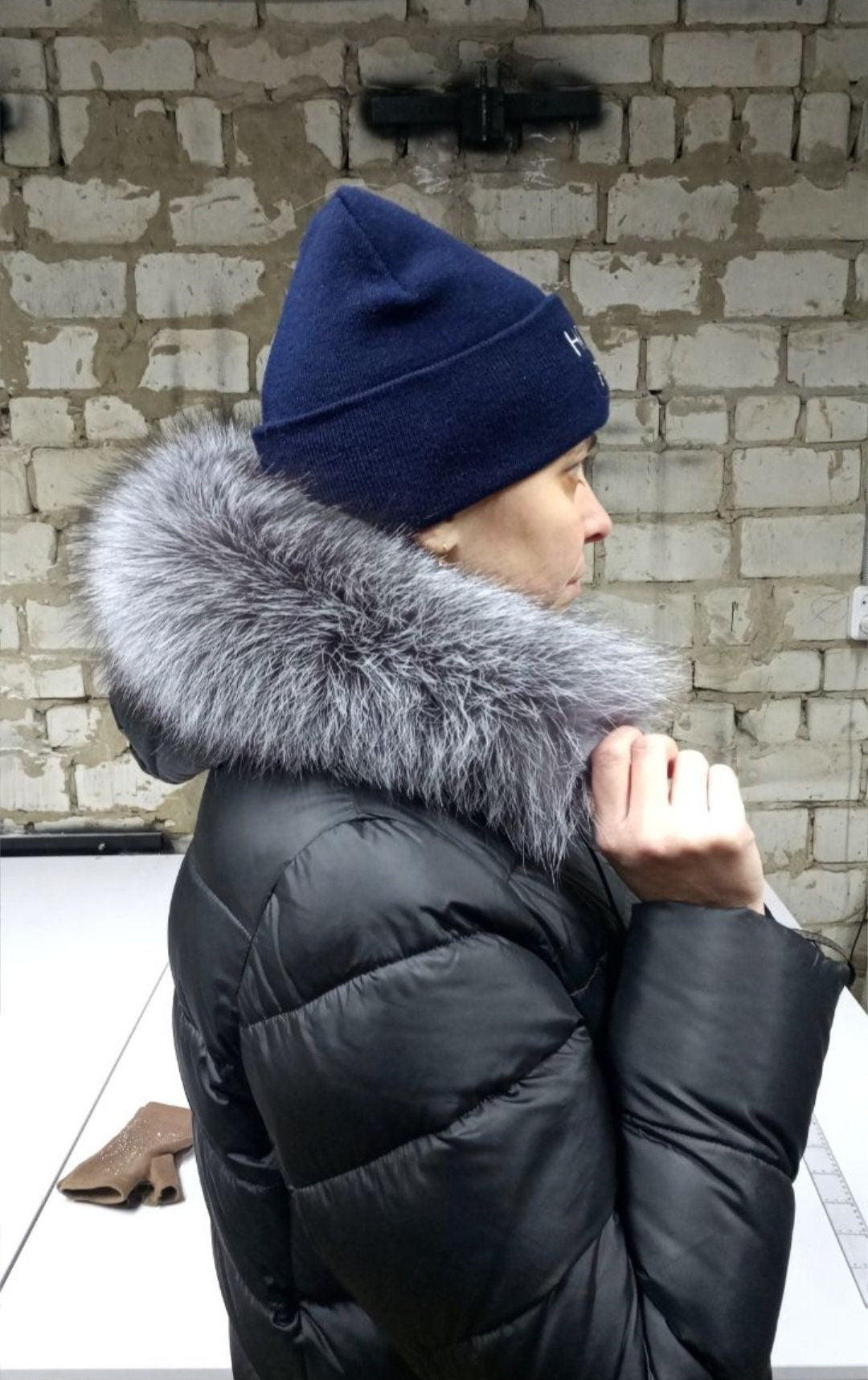 BY ORDER (not Tail) XL Extra Large Real Silver Fox Fur Trim Hood, Fur collar trim, Fox Fur Collar, Fur Scarf, Fur Ruff, Fox Fur Hood, Jacket