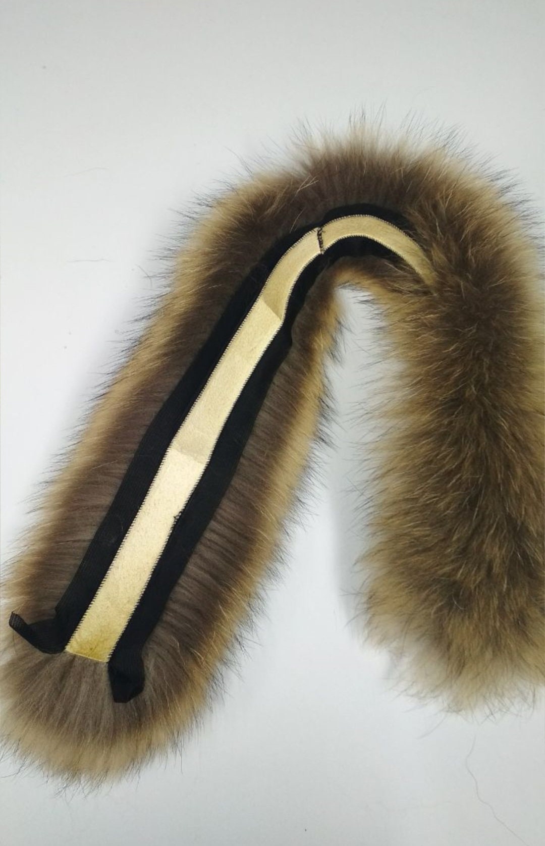 BY ORDER 60,70,80 x3 cm Real Raccoon Fur Collar, Fur Trim for Hoodies, Raccoon Fur Collar, Fur Scarf, Fur Ruff, Raccoon Fur Hood, Real