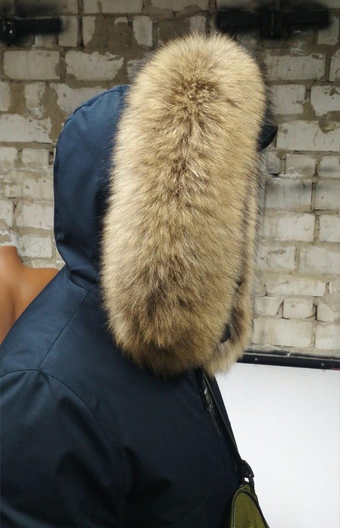 BY ORDER 60,70,80 x3 cm Real Raccoon Fur Collar, Fur Trim for Hoodies, Raccoon Fur Collar, Fur Scarf, Fur Ruff, Raccoon Fur Hood, Real